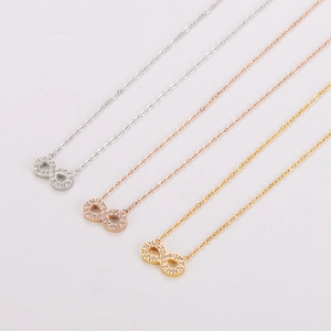 Infinity Symbol Necklace 304 Stainless Steel Zircon Small Diamond Clavicle Chain Trendy Minimalist Jewelry For Women