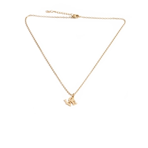 Polished titanium steel necklace with gold finish featuring a classic LOVE letter pendant