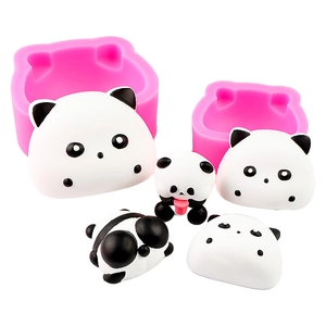 DIY cartoon panda silicone mold set for cute fondant chocolate cake decoration