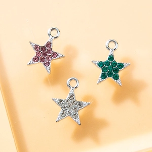 Star Charms Alloy Rhinestone Pentagram Tiny Pendants For DIY Earring Bracelet Necklace Jewelry Making Accessory