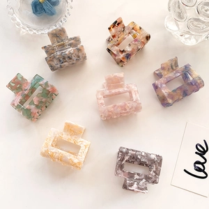 Acetate Hair Claw Clips Hollow Square Geometric Marble Floral Shark Clip Strong Hold For Women Hair Accessories