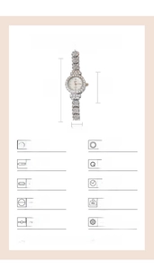 Guida alle taglie dettagliata per orologio lusso donna argento con strass a foglia