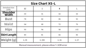 Tableau des tailles pour robe sans manches femme avec mesures en CM de XS à L