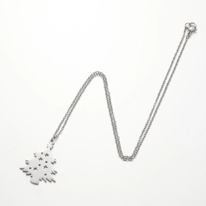 Chic hollow star Christmas tree pendant necklace in silver stainless steel for women