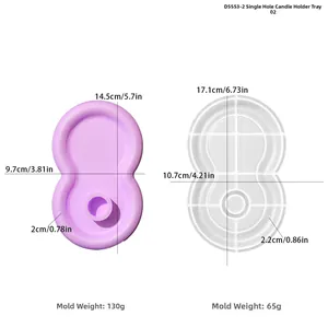 Specificaties siliconen mal met gewichten van 130g en 65g voor DIY-kaarsenhouder ambachten