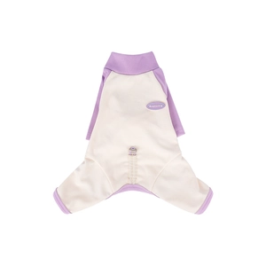 Winter thermal pet jumpsuit with color-block design and D-ring leash attachment
