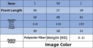 Detailed sizing chart for women's striped polo knit sweater showing S, M, L measurements