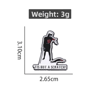 Καρφίτσα σμάλτου Cartoon Black Knight με διαστάσεις 3,10cm x 2,65cm και βάρος 3g
