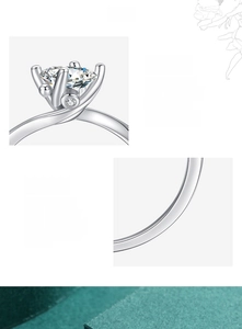 Detailed close-up of handmade 5A grade zircon inlay on a 925 sterling silver ring