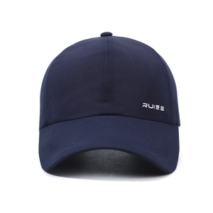 Breathable navy blue baseball cap with laser-cut holes and quick-dry lightweight fabric