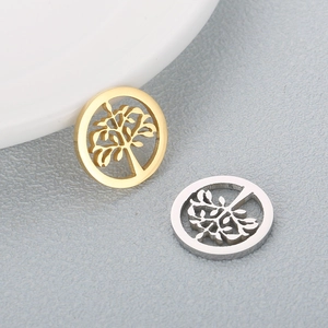 Minimalist stainless steel tree of life hollow pendants in gold and silver finishes