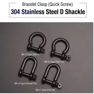 304 Stainless Steel U-Shaped D-Shackle Buckle With Adjusting Plate For DIY Paracord Bracelet Survival Gear Accessory