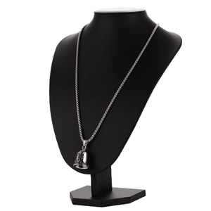 Vintage punk metal necklace featuring a bell pendant on a high-quality snake bone chain