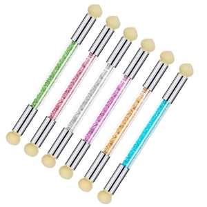 Kit de pinceaux éponges pour nail art avec manches en strass pour dégradés et manucure ombre