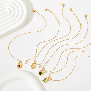 Collier Pendentif En Acier Inoxydable Avec Zircon Et Künstliche Perle Bijoux De Chaîne De Clavicule De Style Français Élégant