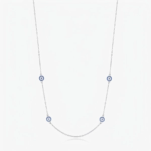 925 Sterling Silver Evil Eye Necklace Blue White Cubic Zirconia Dainty Chain Pendant Minimalist Luxury Jewelry Women