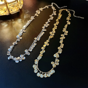 Minimalist geometric sequin choker necklace in polished silver and gold finishes