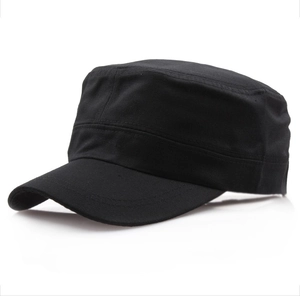 Cadet Cap Cotton Canvas Military Hat Flat Top Adjustable Sports Metal Label For Men Women Outdoor Casual