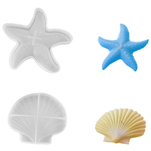 Ocean Starfish And Shell Silicone Molds For DIY Aromatherapy Candles Resin Casting Crafts Handmade Home Decor