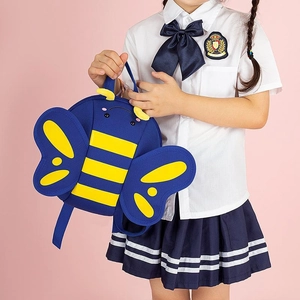 Cute honey bee backpack for toddlers in navy blue and yellow with 3D wings and feelers