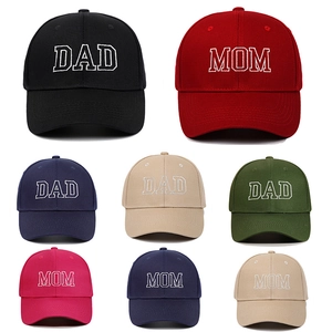 Embroidered DAD MOM Letter Cotton Baseball Cap Vintage Adjustable Sports Casual Peaked Sun Hat For Men Women
