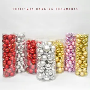 Assorted Christmas ball ornaments in colorful sets with shiny and matte finishes