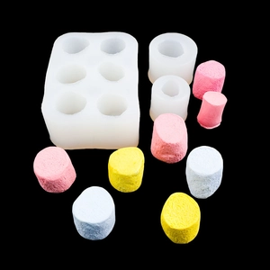 3D marshmallow silicone mold for candy, chocolate and scented candle making with 6 cavities