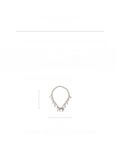 Size chart for star and pony beaded pearl necklace with dimensions and weight info