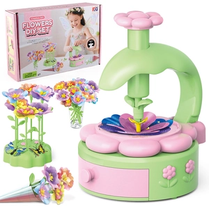 DIY flower bouquet creation kit with flower press machine and floral craft accessories