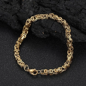 Bracciale A Catena Bizantina Acciaio Inossidabile Stile Hip Hop Punk Gioielli Accessorio Per Uomini Donne