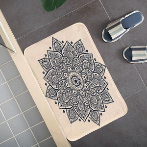 Mandala Print Floor Mat Polyester Non-Slip Absorbent Rug For Bathroom Kitchen Living Room Bohemian Decorative Door Mat