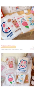 Frosted waterproof travel storage bags with cute cartoon prints and zip closure