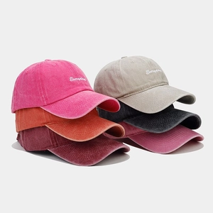 Washed cotton baseball cap with Everyday embroidery in multiple colors and curved brim