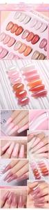 Transluzenter Jelly-Nude-Nagellack mit Verlaufseffekt auf langen Stiletto-Nägeln