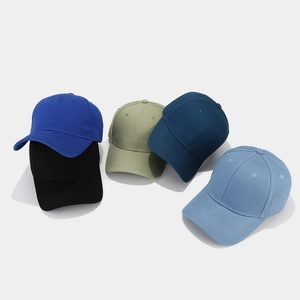 Classic cotton baseball caps in five solid colors with adjustable strap and breathable top