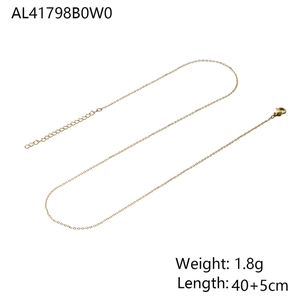 Minimalist gold snake chain necklace in titanium steel with 40+5cm length