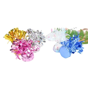 Colorful laser foil balloon weights for party decorations in gold silver and blue