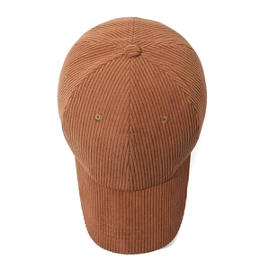 Classic dark brown corduroy baseball cap for women with retro textured fabric finish