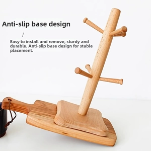 Detail of solid wood storage rack base showing natural grain and anti-slip stability