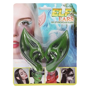 Grüne Elfenohren-Requisiten für Halloween Cosplay in Sichtverpackung