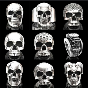 Skull Skeleton Rings Alloy Punk Gothic Biker Rock Style For Men Women Unisex Jewelry Accessories