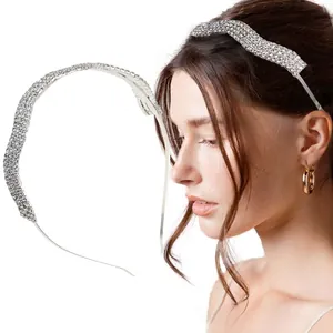 Rhinestone Alloy Headband Geometric Bow Flower Star Shiny Hair Hoop Elegant Fashion Hair Accessories For Women