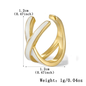 Detailed dimensions of S925 silver double layer enamel ear clip showing 1.2cm size