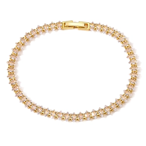 Elegantes Goldarmband mit Marquise-Zirkonia-Steinen und sicherem Klappverschluss