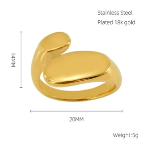 Tabella dettagliata delle taglie per l'anello a cuore irregolare placcato oro 18k