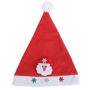 Bonnet de Noël rouge classique pour enfants avec motif Père Noël et paillettes