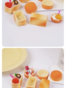 Detailed realistic artificial cake tart shells and bakery food models for DIY crafts