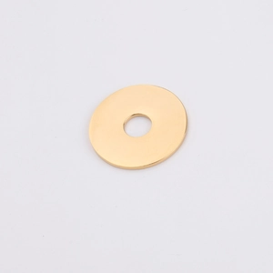 Polished gold stainless steel hollow circular pendant charm for jewelry making