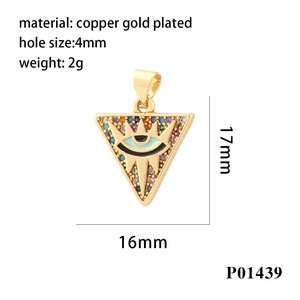 Detailed view of 17mm gold plated copper star pendant with colorful zircon stones