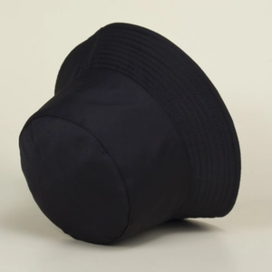 Classic black cotton bucket hat with reinforced stitching for outdoor sun protection